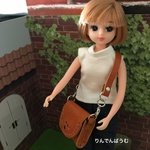  新作ミニミニハンドバッグ キャメル 肉球つき