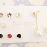 206*春新作”for you”　7colors　コットンパール　ゆれる樹脂ノンホールイヤリング
