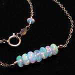 再販×5//K14GF*宝石質オパールのぷちネックレス