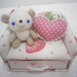 ちっさいクマさんとカルトナージュのソファ型小物入れＢ