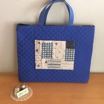 送料無料♪外ポケット付きマリンのレッスンバッグ