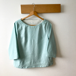  コットンリネンのプルオーバー ［プチサイズ］✳︎ミントブルー×ながれぼし
