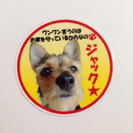 玄関用丸ステッカー(お家を守ってる)