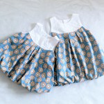o様専用　アネモネのバルーンワンピース(スモーキーブルー)