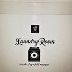 送料無料！！ランドリールームステッカー♥　laundryroom　洗面所　洗濯機　ウォールステッカー　海外風