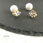 シンプルビジューのパールキャッチピアス❤︎