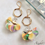 シフォンフラワータッセル ピアス/イヤリング 