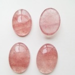 【25×18mm　2個】　ストロベリークォーツ　カボション　