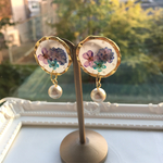 アンティーク水玉パール ピアス/イヤリング