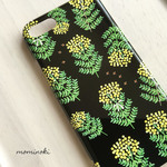 ミモザの夜風に乗って★ミモザ（黒）・ボタニカル・北欧・花柄★北欧スマホカバー/スマホケースiPhone7/8/SE2/X/XS/11/12/Xperia/Galaxy/AQUOS等