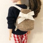 巾着リュック（ホワイトリボン）★リカちゃん用