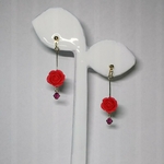 [030] 赤い薔薇のピアス