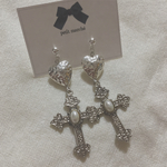 big cross×silver heart