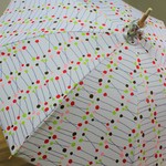 SALE! ￥6000→￥5000💛　日傘　北欧調　待ち針　赤（UVスプレー加工）