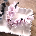 【SALE】紫陽花のバナナクリップ■ミルクピンク