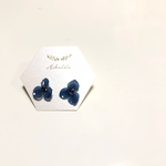 ネイビーの紫陽花ピアス