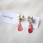 桜色のパーティーピアス