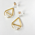 Triangle×triangle ゴールドピアス クリアピアス 三角 揺れる おおぶり キラキラ 金属アレルギー対応