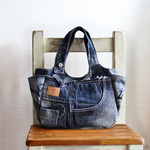 デニムリメイク＊サイドポケットトートバッグ：12