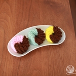フレンチクルーラー風エコたわし☆春色チョコ