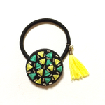 丸っこヘアゴム triangle - yellow×green-