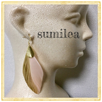 フェザー GOLDピアス PINK ピンク