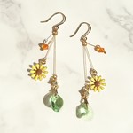 【再販ラスト】ひまわりとスワロフスキーのピアス