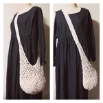 ジュート（黄麻）ネット編みバッグ✴︎ミルク
