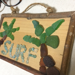 ヤシの木ボード SURF  シーグラス ウッド ナチュラル 海 