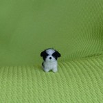 ちびちびシーズー ブラック&ホワイト パピー 羊毛フェルト