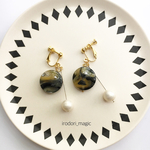 《onlyシリーズ》003. marble × cotton pearl イヤリング・ピアス