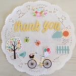 ［再販7］アルバムデコレーション素材  thank you&自転車  イエロー