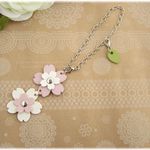 バッグチャーム☆レザー素材★ライトピンク桜
