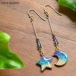 海シリーズ 月と星のピアス