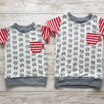 【t様ご依頼品】size100,120☆リボねこ柄半袖Tシャツ