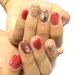 ピンク系ニュアンスネイル