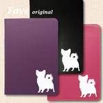 パピヨン iPad オリジナル レザーケース 動物 犬 ペット雑貨 グッズ 名入れ かわいい アニマル Air mini Pro 手帳型 iPadカバー タブレット