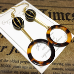『 時を刻む』べっ甲のアンティークピアス
