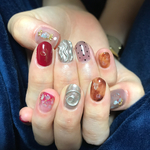 シースルー×3Ｄミラーネイル