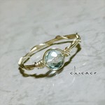 宝石質天然石スカイブルートパーズのワイヤーリング