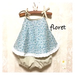 リネンかぼちゃパンツ♡小花柄チュニック上下セット ギフト