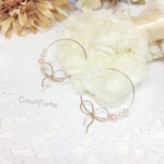 パールとribbonフープピアス #127