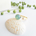 ☆summer sale☆　スワロフスキーとパールのフォークリング　 emerald