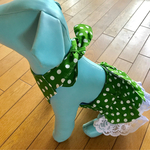 dogwearクールエプロンワンピースグリーン水玉M