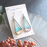  aurora-water blue ピアス ステンドグラス 