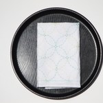 アトリエkazuの刺し子糸使用・七宝つなぎ刺し子ふきん