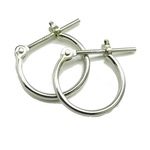 Pt900 プラチナ パイプ シンプル フープピアス (1mm×10mm)　1ペア