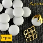 送料無料 ★ Base Beads フラットラウンド ホワイト A  1４pcs  19-F