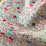 40%offSALE◆USAシーチング生地◆ちょうちょとお花・パープル◆110×90