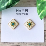 再販▷ミニ ネイティブ スクエア【ホワイト】ピアス /イヤリング